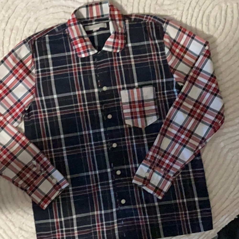 Outerknown Men's Plaid Shirt - Red, White, and Blue